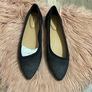 Hush Puppies Black Shimmer Flats Size 7